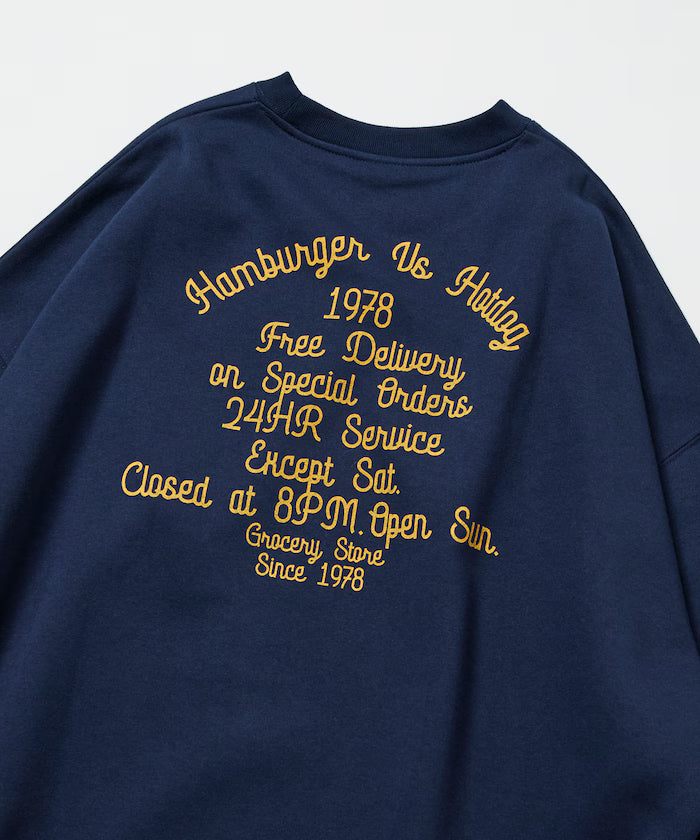 Big Silhouette Varsity Jacket Design Crew Neck Sweat / Back Print [Limited Edition] - Navy