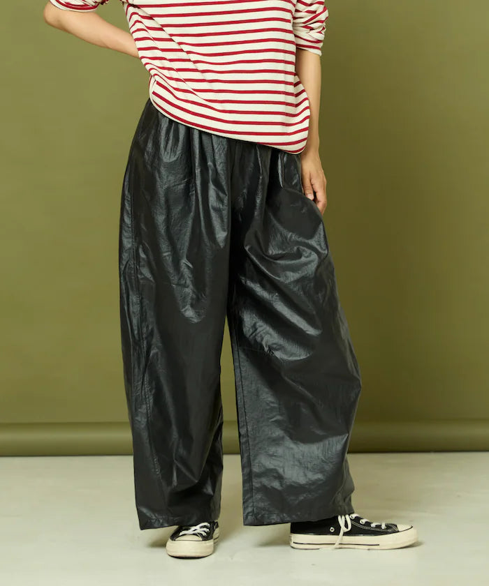 Leatherette Easy Tuck Pants