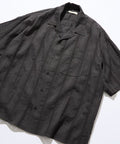 Relaxed Fit Allover Jacquard Open Collar Shirt [Limited Edition] - Charcoal Gray