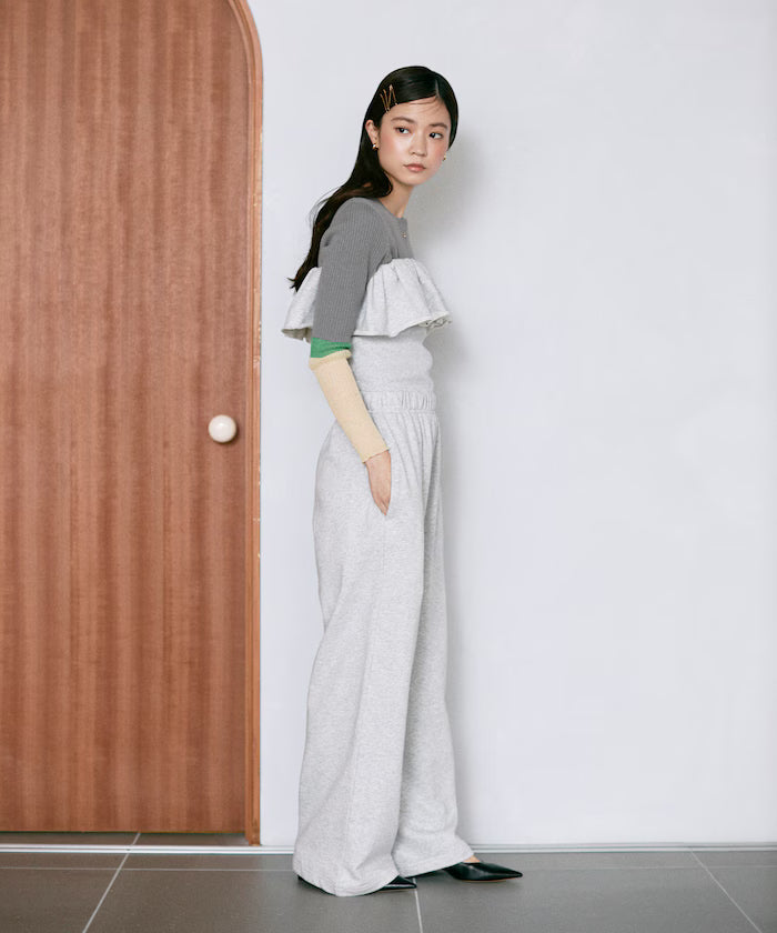 Organic Cotton 2WAY Bear Frill All-in-One / Inside Fleece Sweat