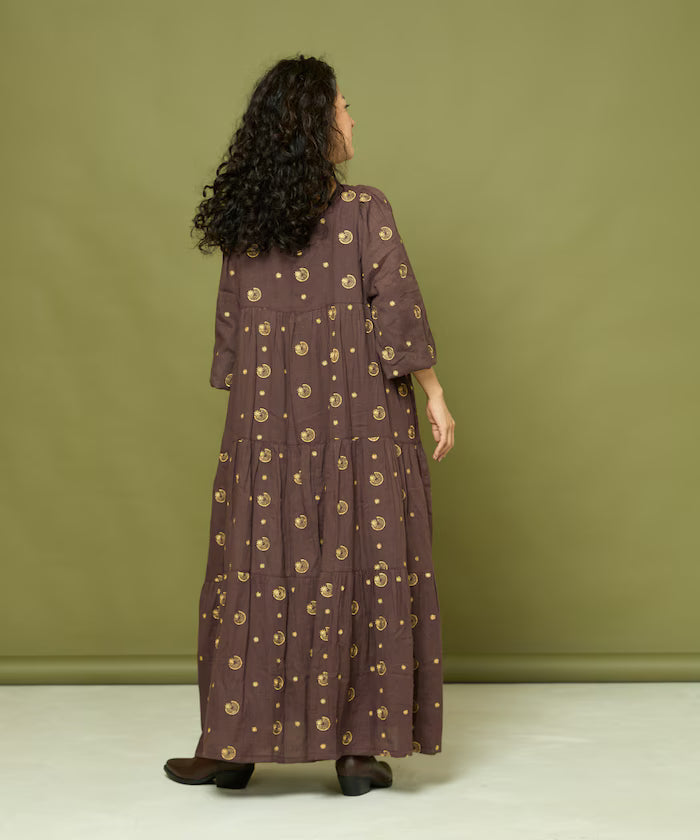 Lame Embroidered Moon & Star Dress