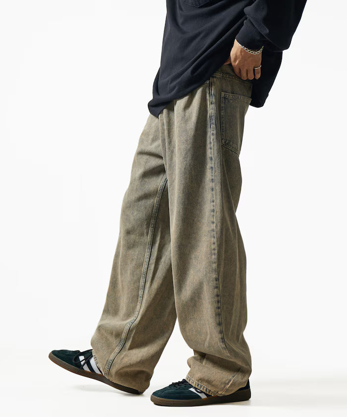 Wide Straight Denim Pants [Limited Edition] - Beige
