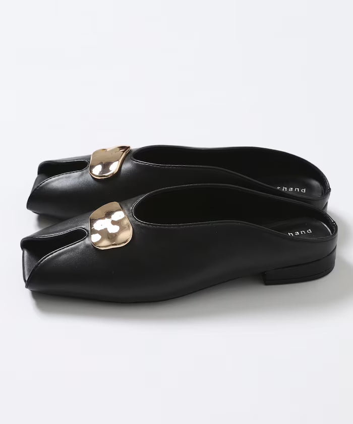 Metal Plate Open Toe Shoes
