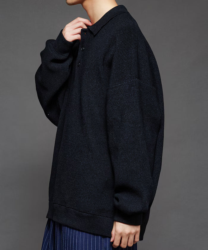 Relaxed Fit Cable Knit Polo Color Knit [Limited Release]