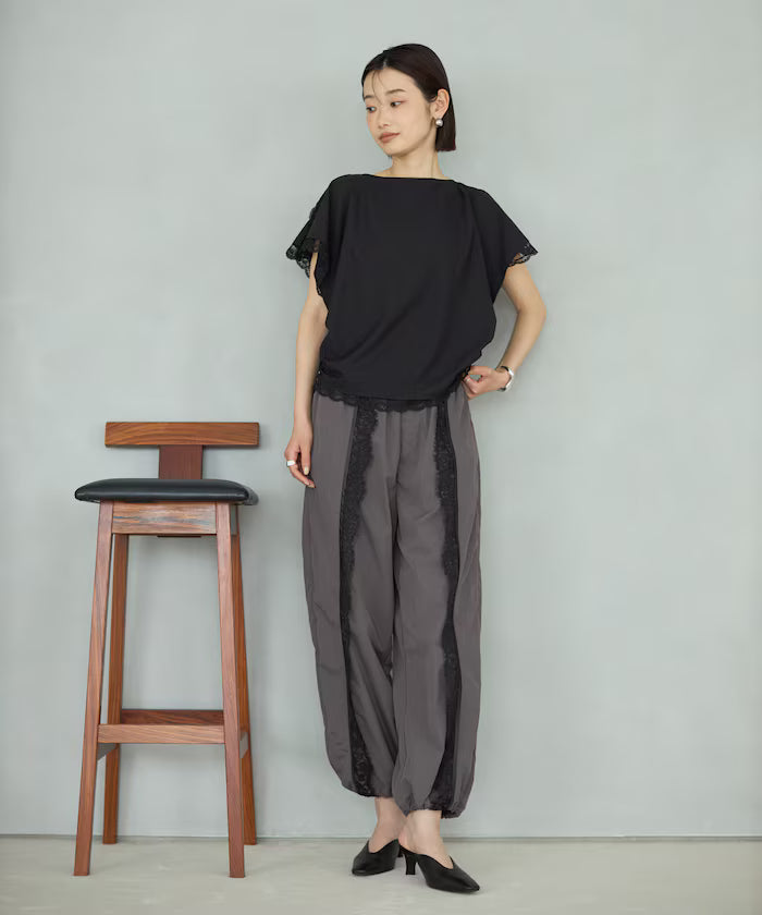 Handkerchief Sleeve Shirring Blouse