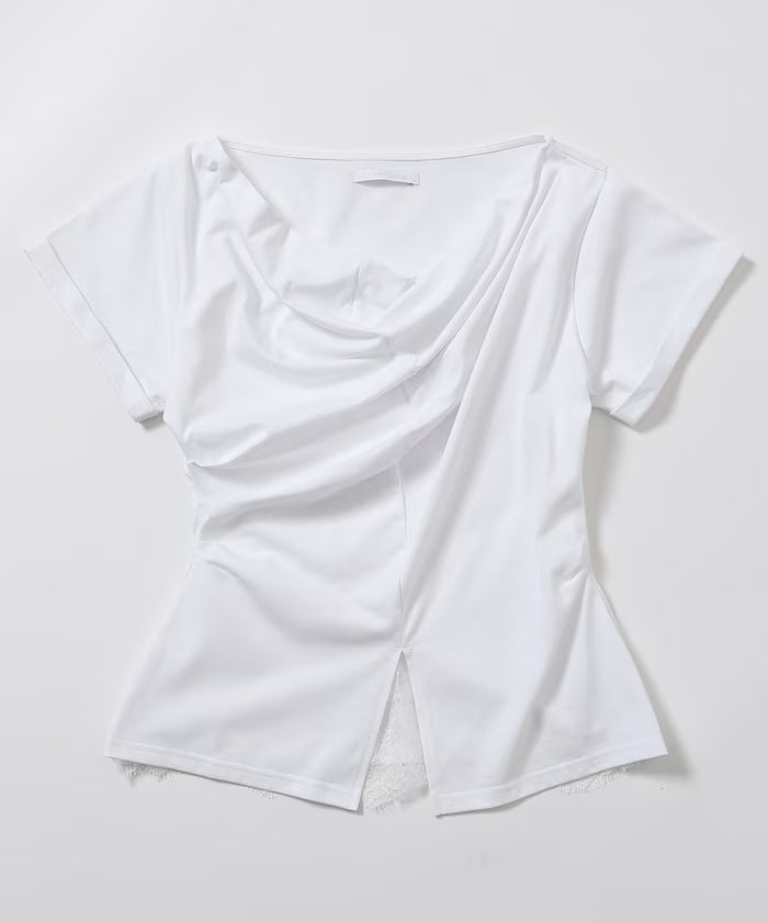 Lace Docking Draped Neck Top 【Limited Edition】