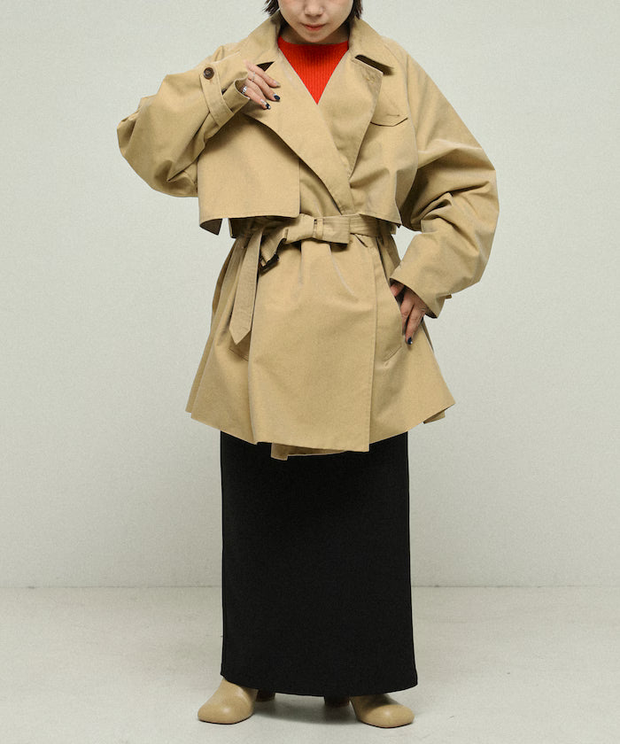 Mid-length T/C Chambray Trench Coat