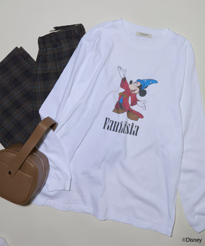 [DISNEY FANTASIA] Big Front Print Long T - Off-White