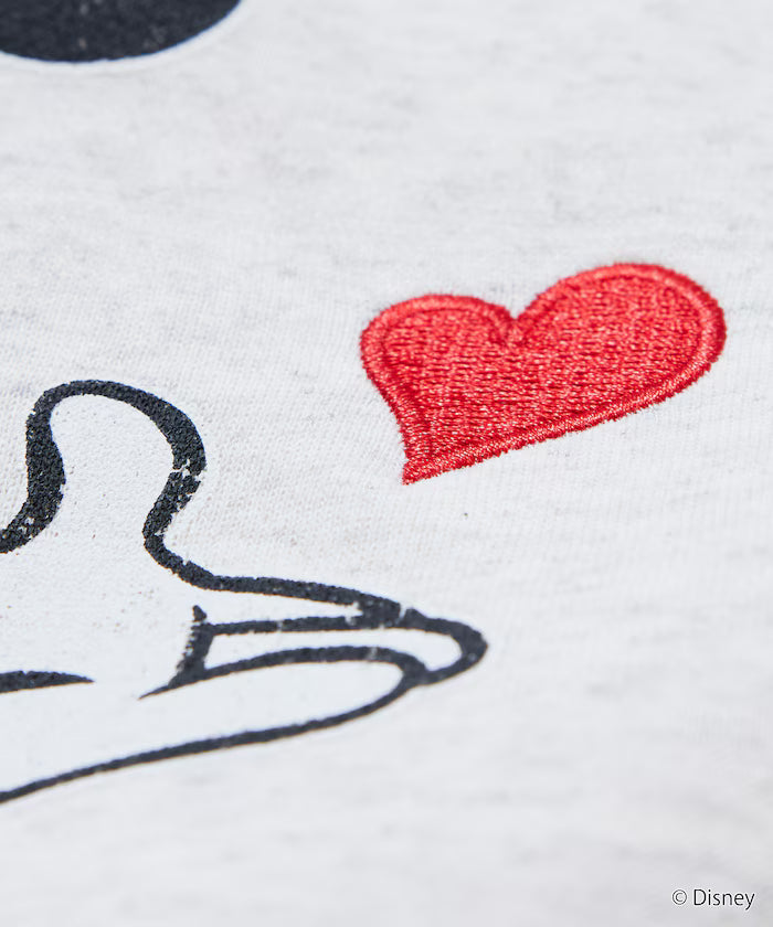 DISNEY/Mickey Mouse/Custom Crew Neck Printed Sweatshirt/Heart [Limited Edition]