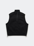 TECH SWEAT ZIP VEST PULLOVER - BLACK