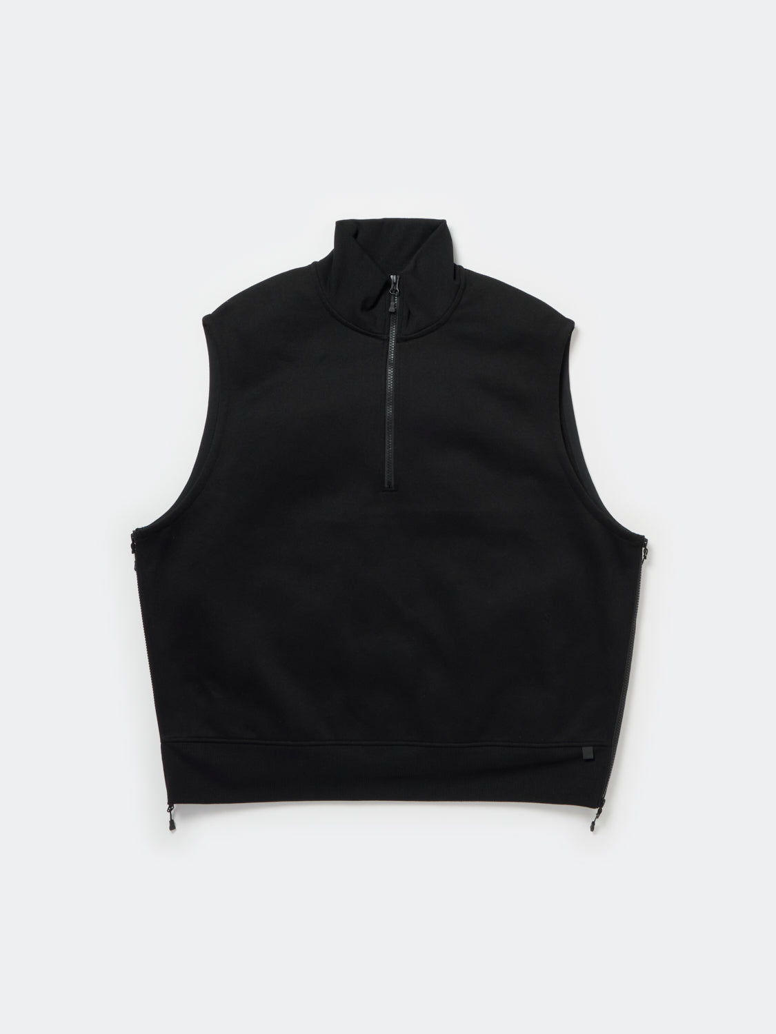TECH SWEAT ZIP VEST PULLOVER - BLACK
