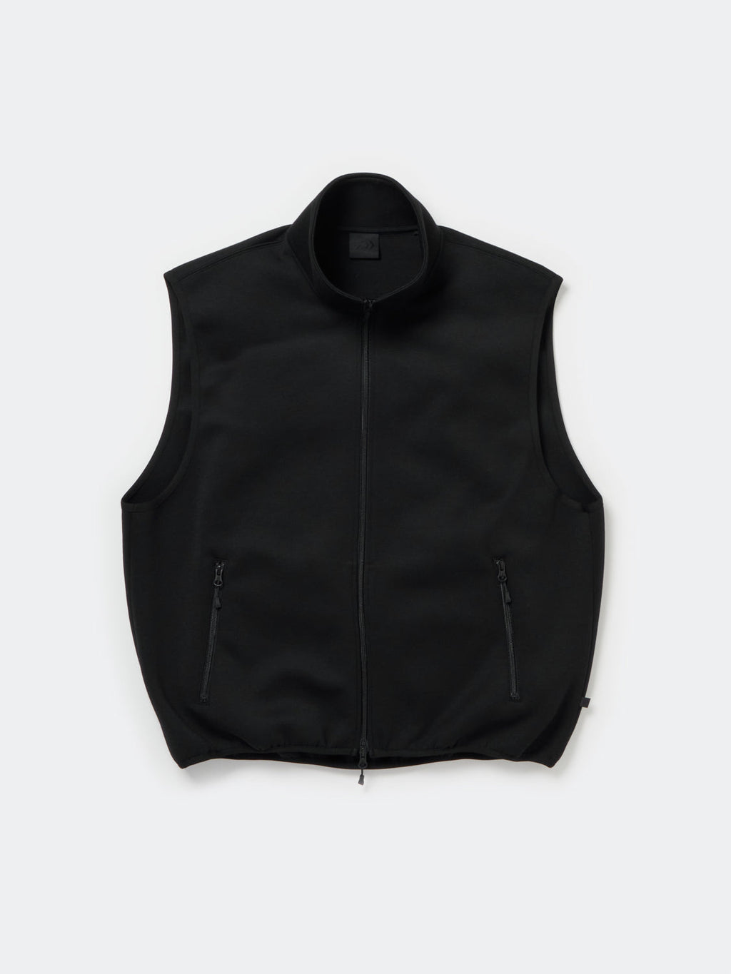 TECH SCUBA KNIT STAND COLLAR VEST - BLACK