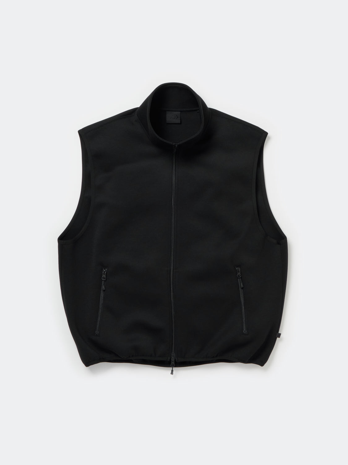 TECH SCUBA KNIT STAND COLLAR VEST - BLACK