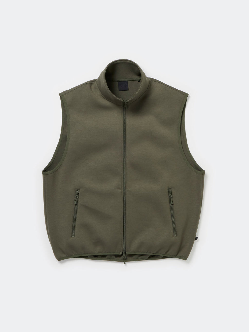 TECH SCUBA KNIT STAND COLLAR VEST - OLIVE