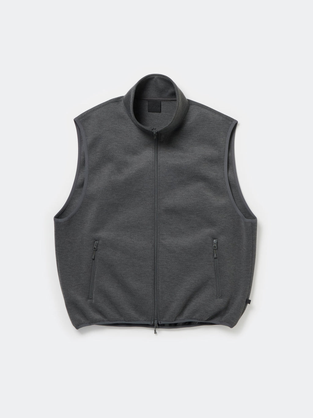 TECH SCUBA KNIT STAND COLLAR VEST - CHARCOAL