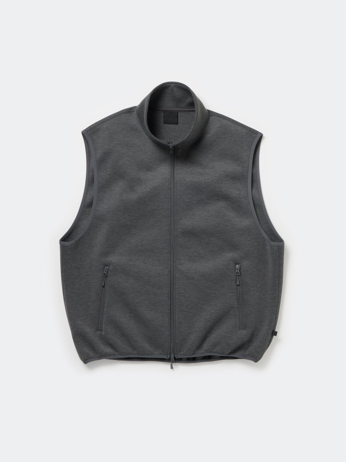 TECH SCUBA KNIT STAND COLLAR VEST - CHARCOAL