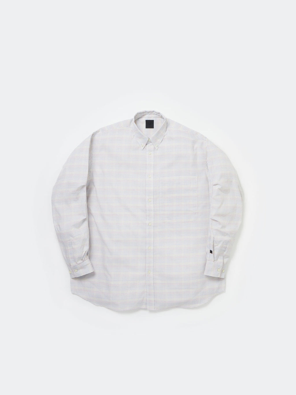 TECH BUTTON DOWN SHIRT L/S TATTERSALL - OFF WHITE