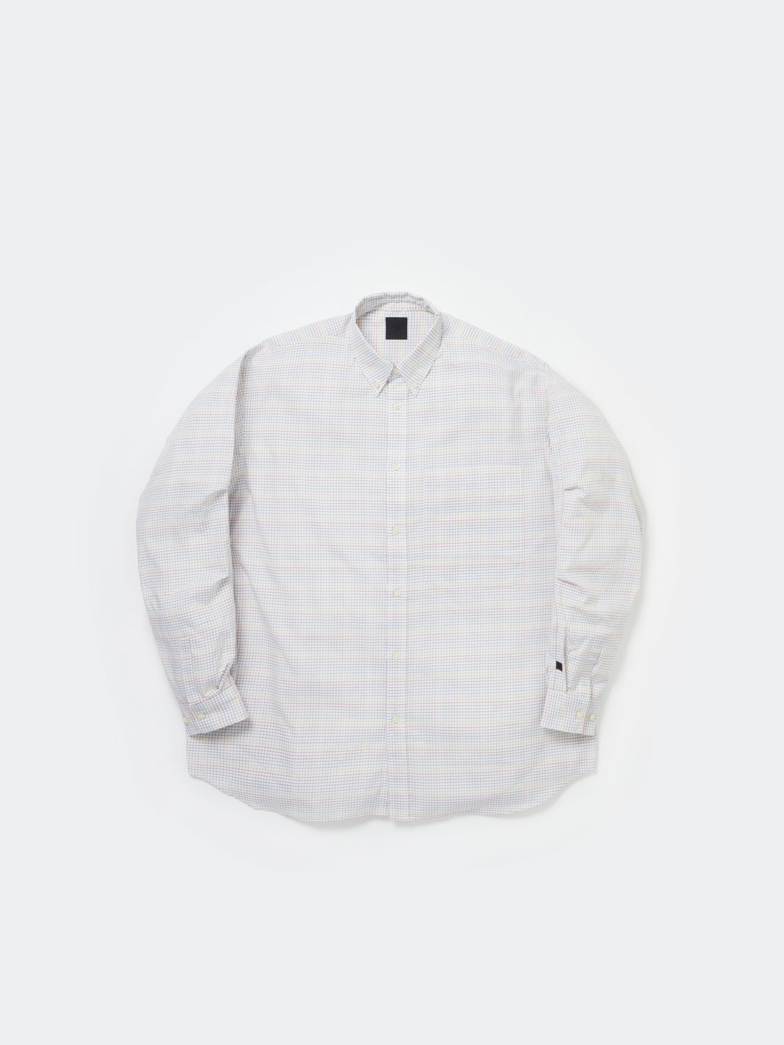 TECH BUTTON DOWN SHIRT L/S TATTERSALL - OFF WHITE
