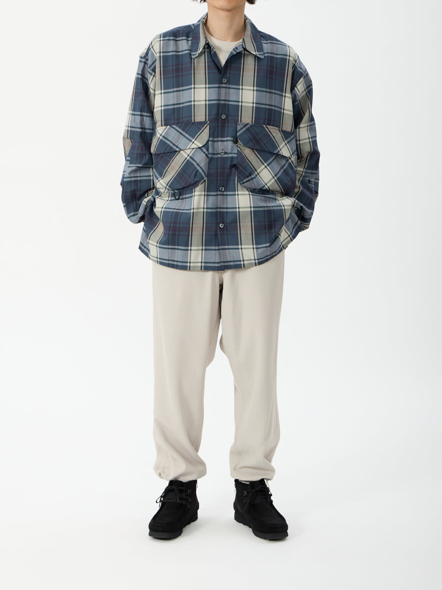 TECH SPORTS OPEN COLLAR SHIRT L/S BIG TARTAN