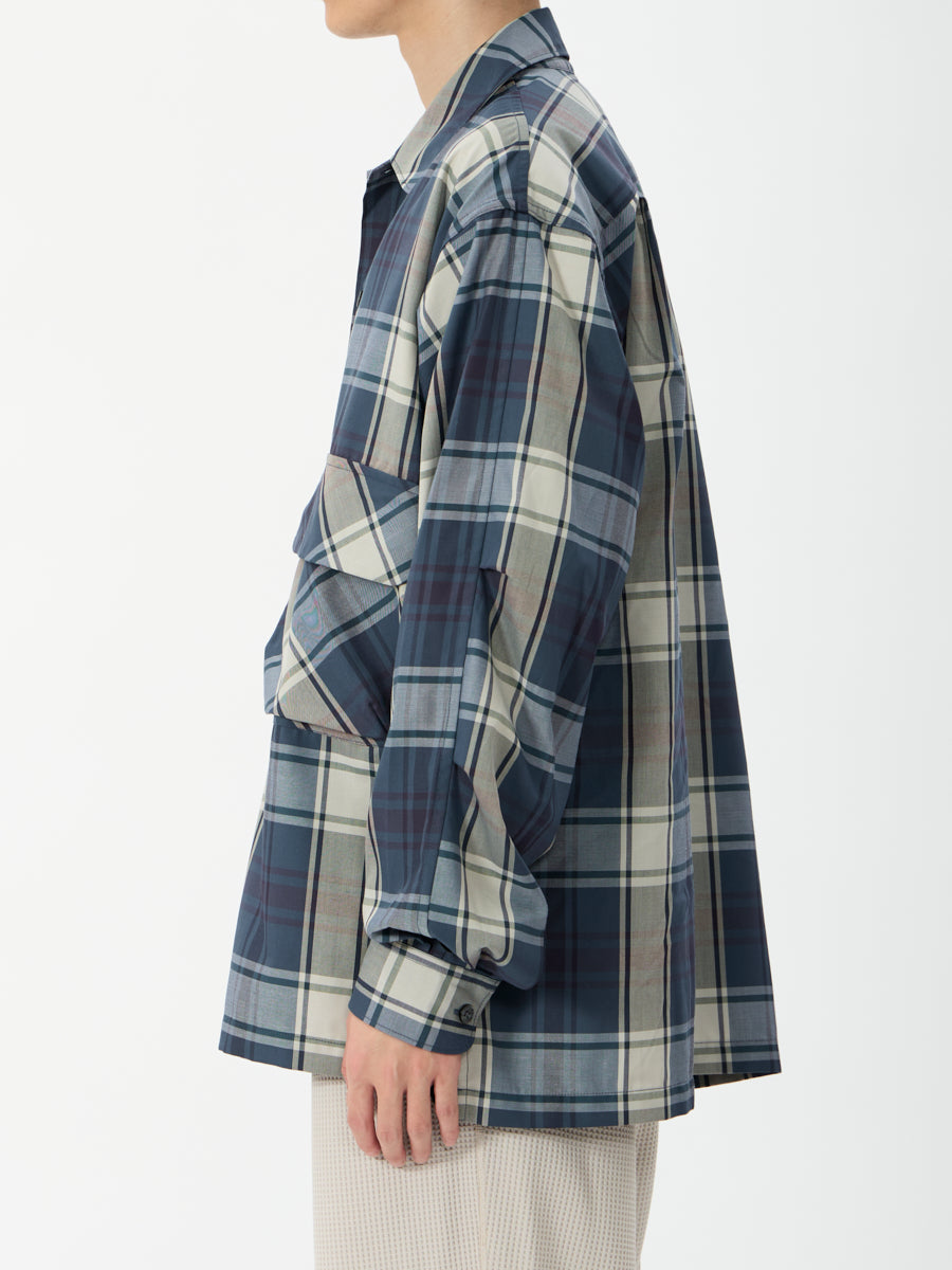 TECH SPORTS OPEN COLLAR SHIRT L/S BIG TARTAN