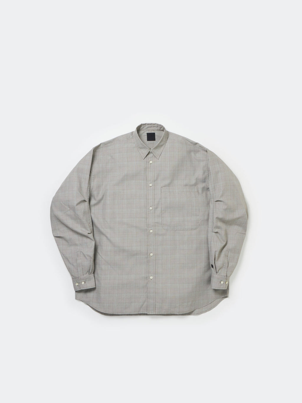 TECH REGULAR COLLAR SHIRT L/S GLEN CHECK - BEIGE