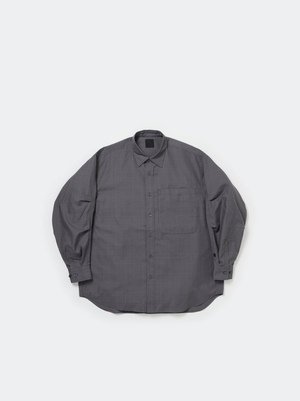 W's TECH REGULAR COLLAR SHIRT L/S GLEN CHECK - GRAY
