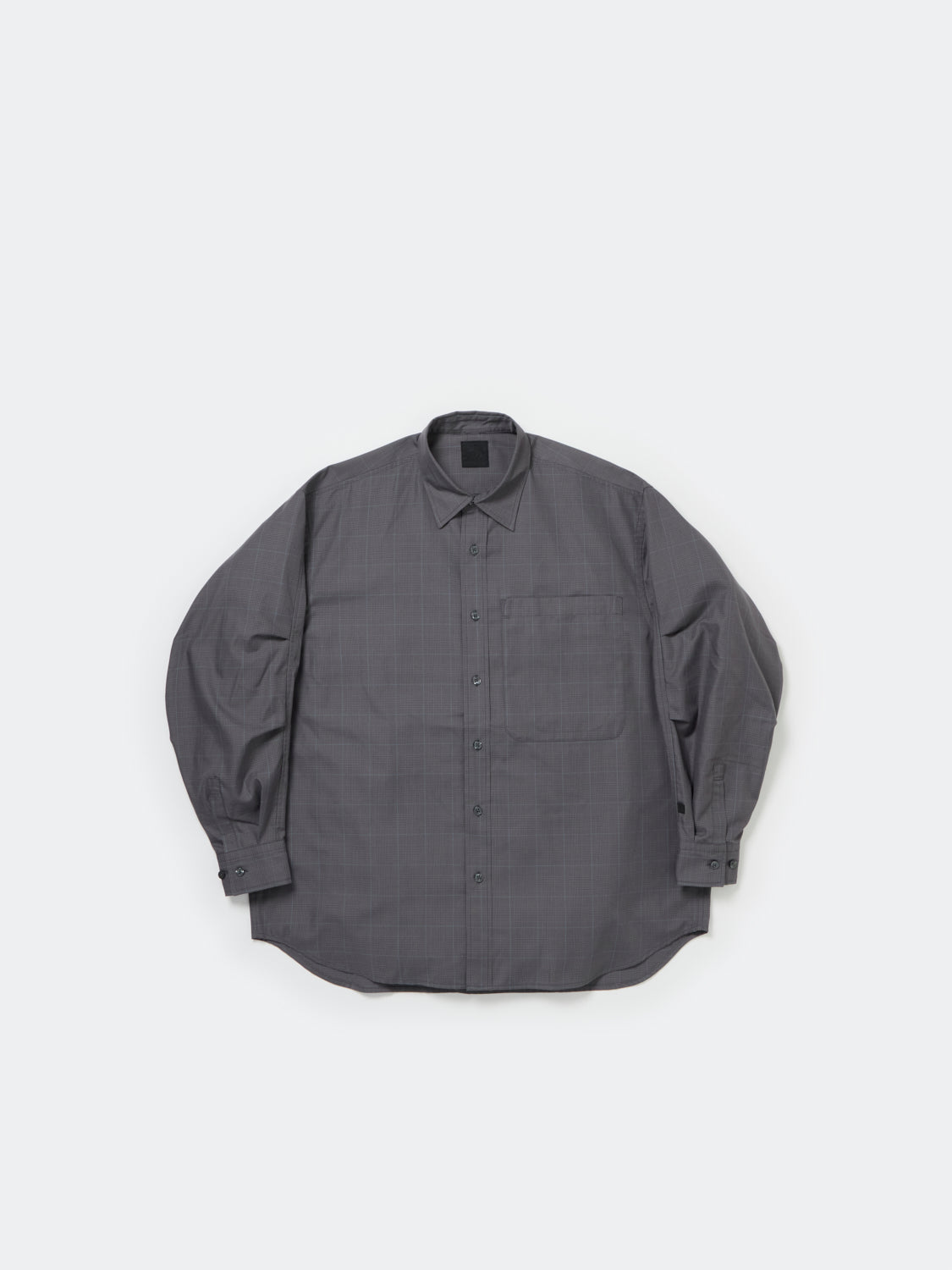 W's TECH REGULAR COLLAR SHIRT L/S GLEN CHECK - GRAY