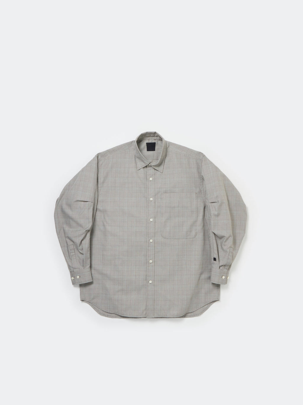 W's TECH REGULAR COLLAR SHIRT L/S GLEN CHECK - BEIGE