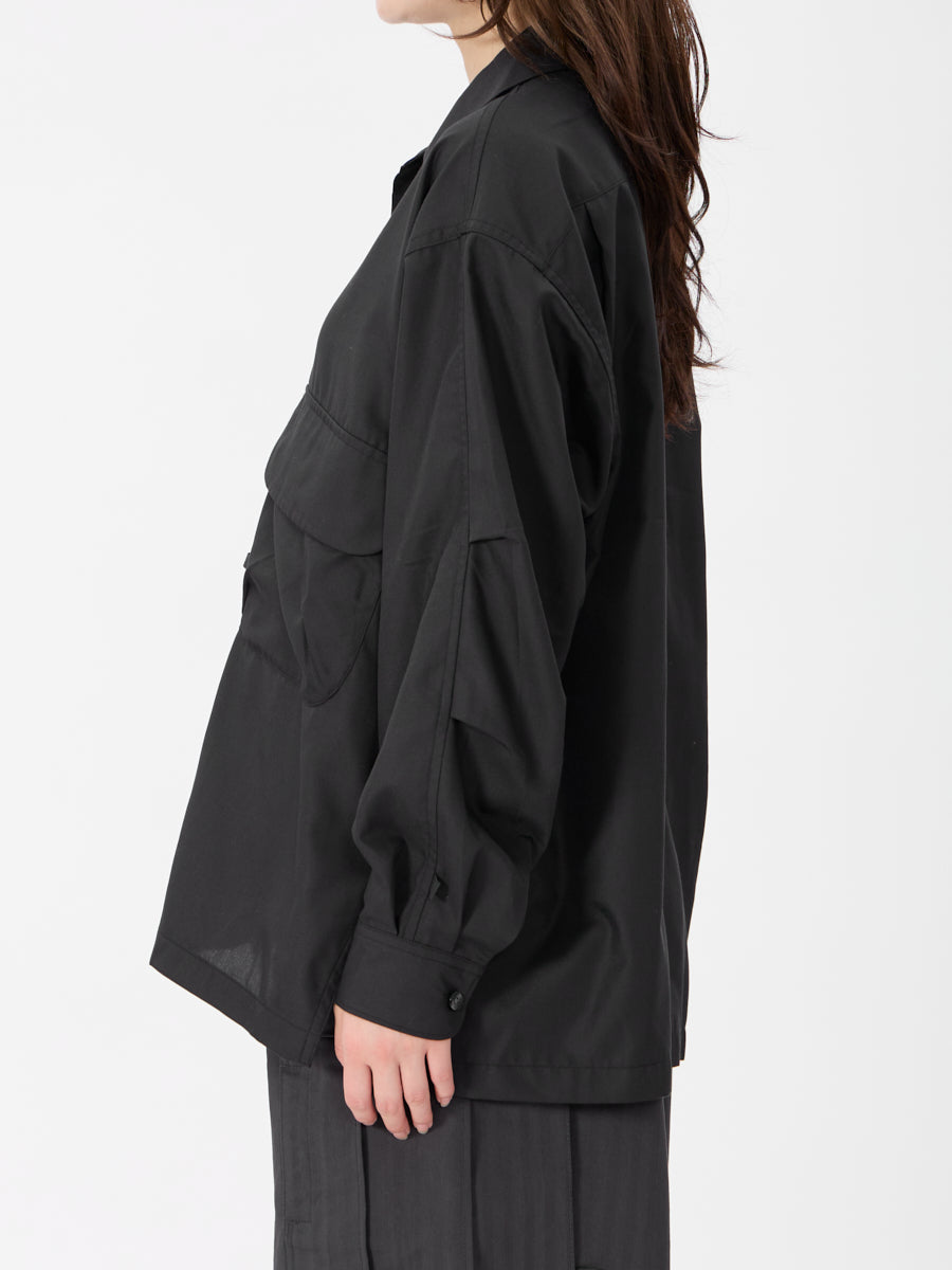 W's TECH SPORTS OPEN COLLAR SHIRT L/S SOLID
