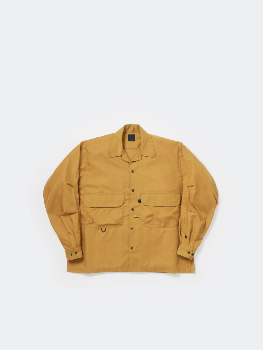 TECH SPORTS OPEN COLLAR SHIRT L/S SOLID - BRIGHT YELLOW