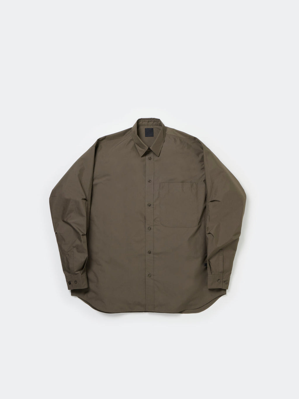 TECH REGULAR COLLAR SHIRT L/S - BROWNKHAKI