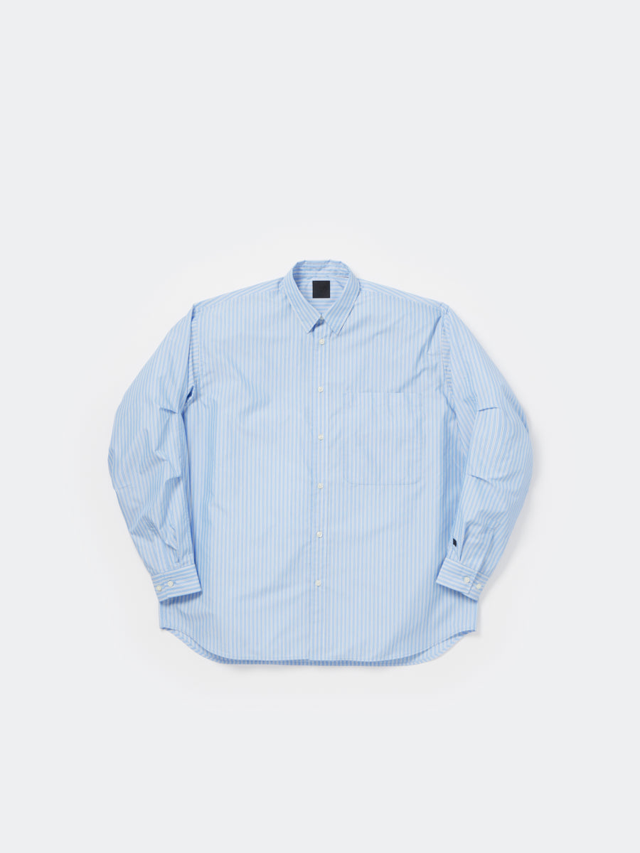 TECH REGULAR COLLAR SHIRT L/S STRIPE - SAX