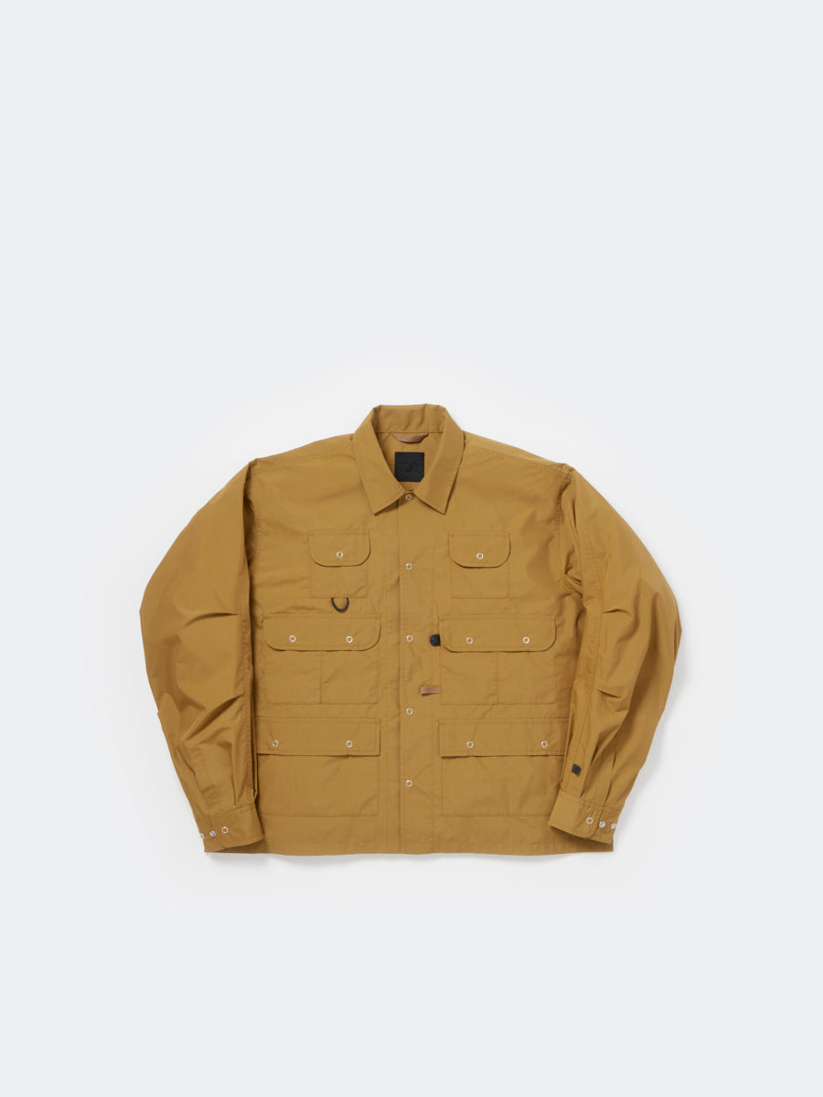 TECH MULTI FISHING POCKET SHIRT L/S SOLID - BROWN