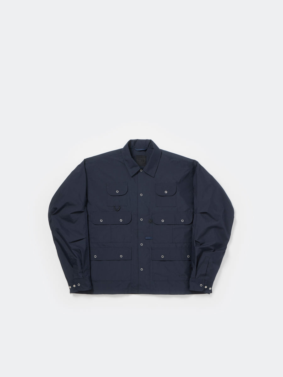 TECH MULTI FISHING POCKET SHIRT L/S SOLID - D.NAVY
