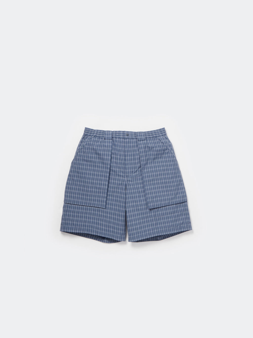 W's TECH 3D POCKET CARGO SHORTS SUMMER PLAID - SMOKE BLUE