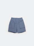 W's TECH 3D POCKET CARGO SHORTS SUMMER PLAID - SMOKE BLUE