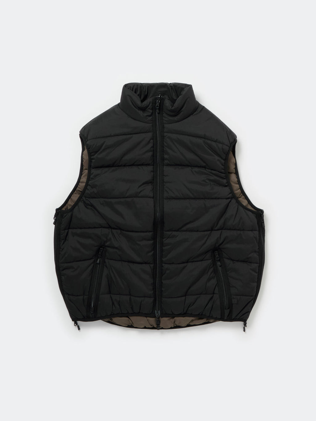 TECH REVERSIBLE CLIMBERS PUFF VEST - BLACK×BROWNKHAKI