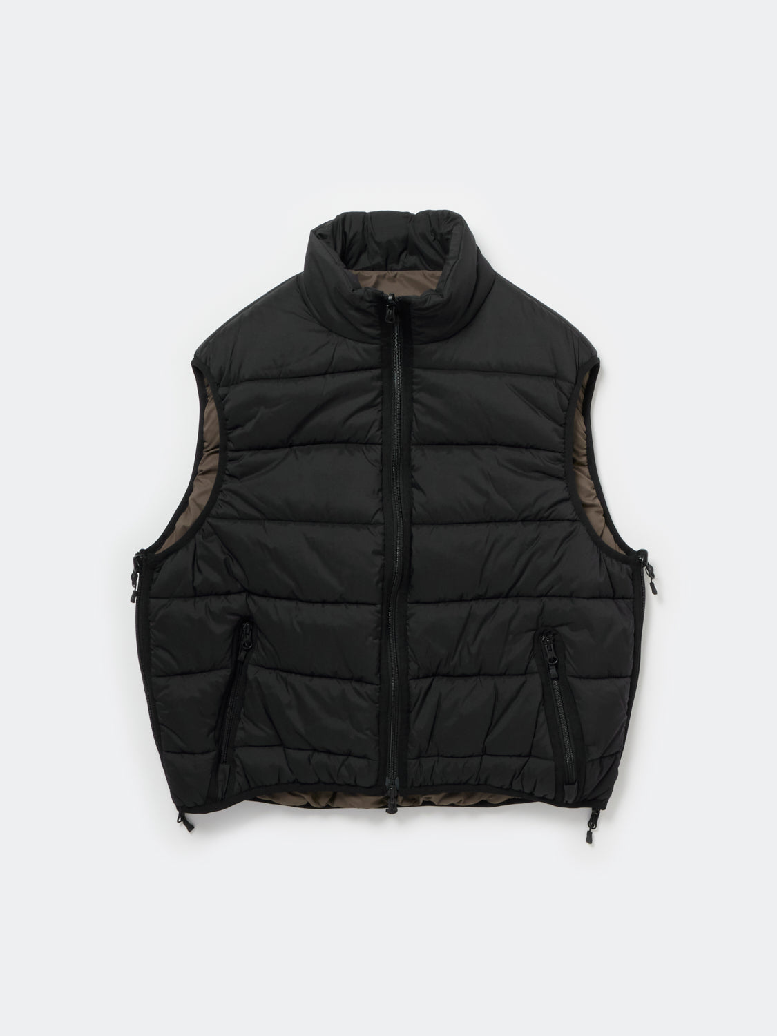 W's TECH REVERSIBLE CLIMBERS PUFF VEST - BLACK×BROWNKHAKI