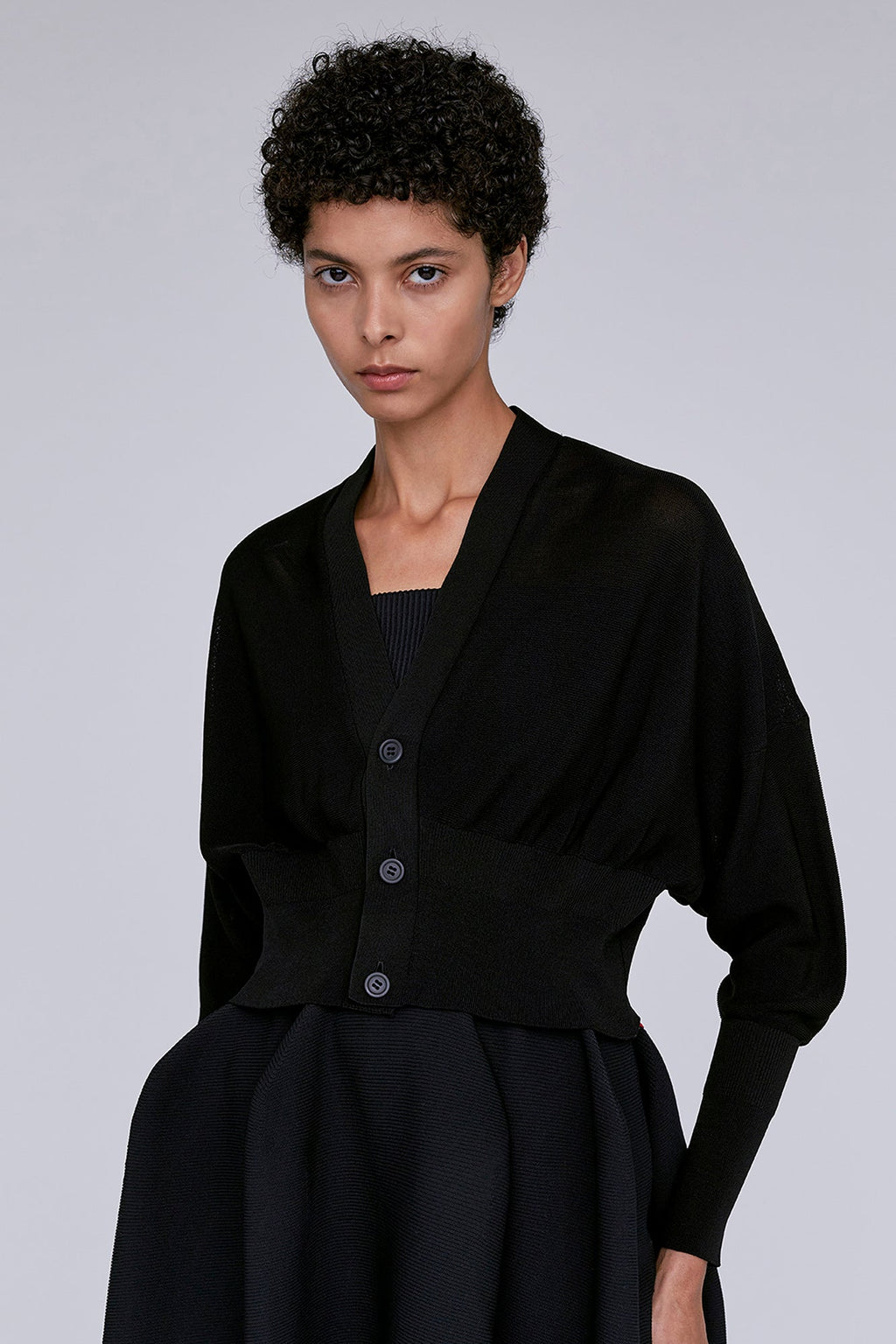 GARTER CROPPED CARDIGAN