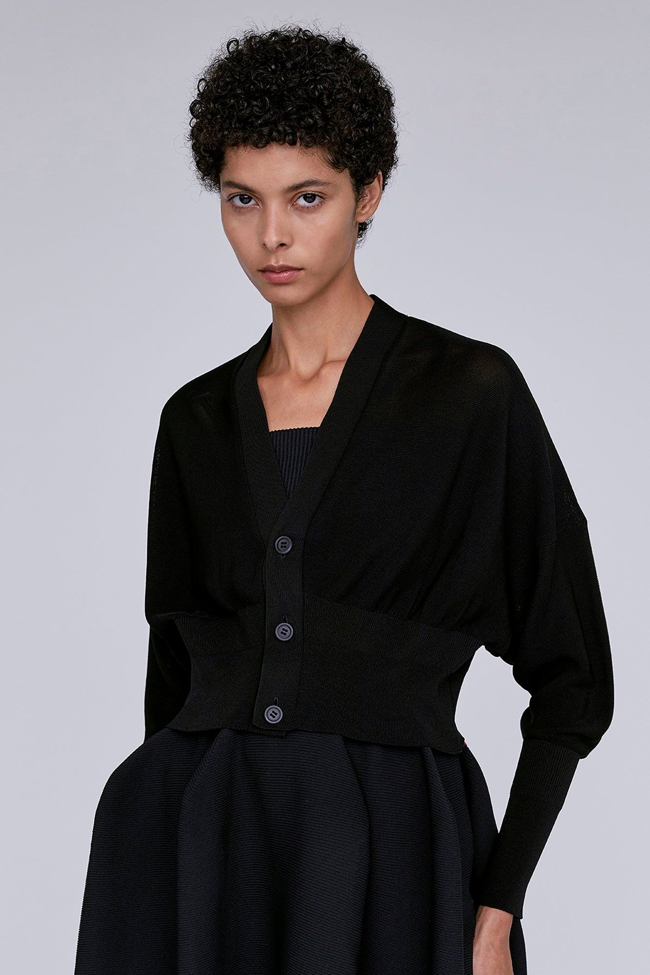 GARTER CROPPED CARDIGAN