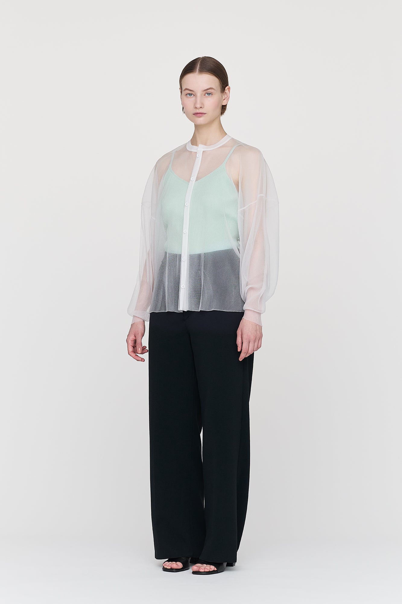 CASCADES LUCENT STAND COLLAR LONG SLEEVE SHIRT