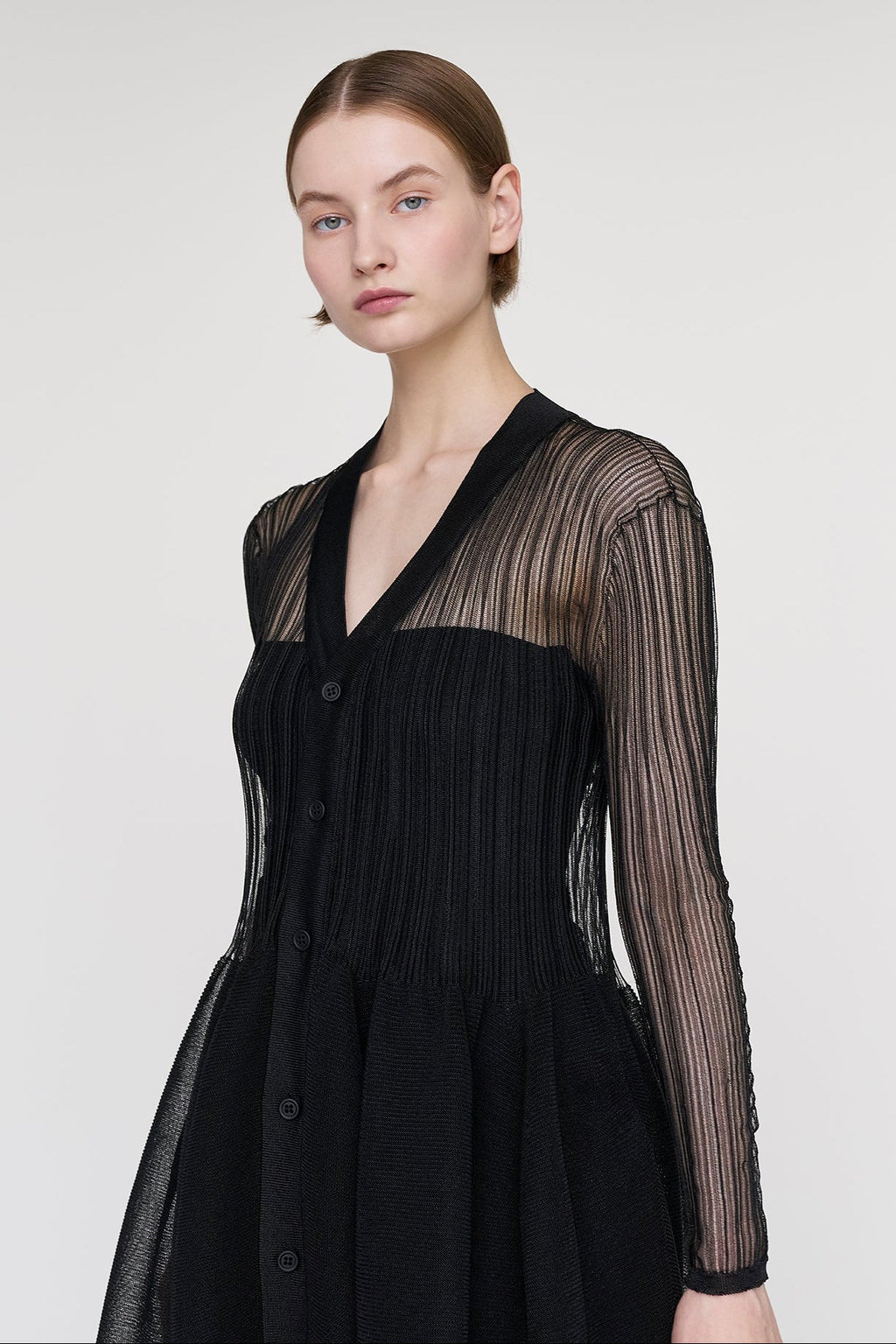 POTTERY LUCENT LONG SLEEVE CARDIGAN DRESS
