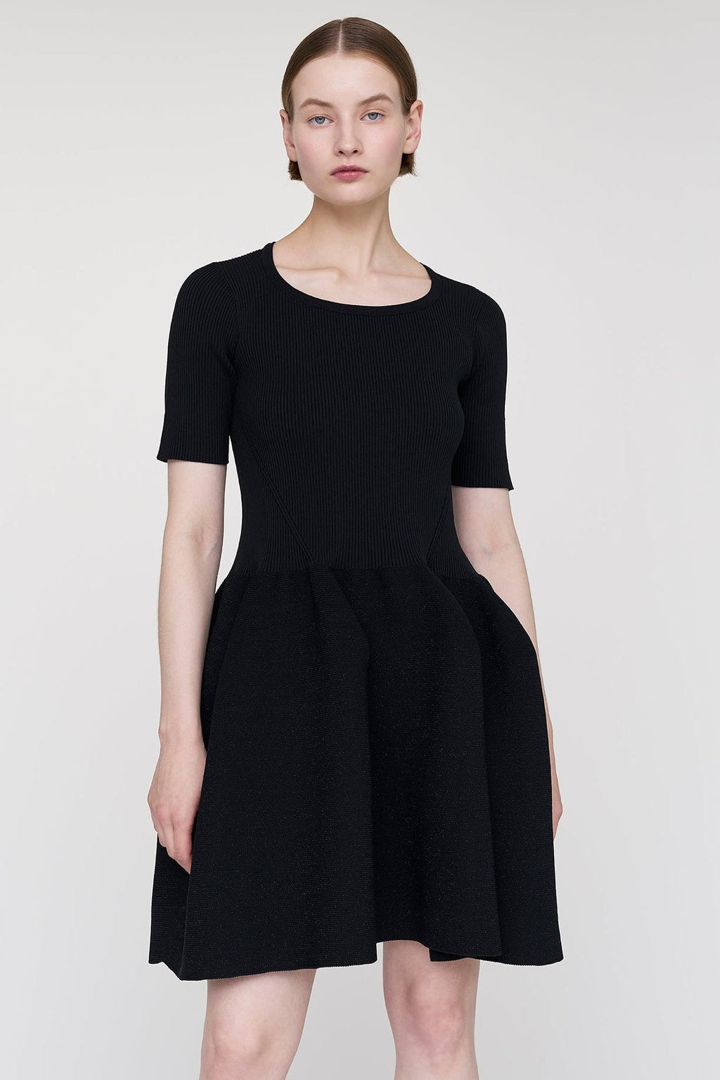 POTTERY HS GLITTER ROUNDNECK SHORT SLEEVE  MINI DRESS