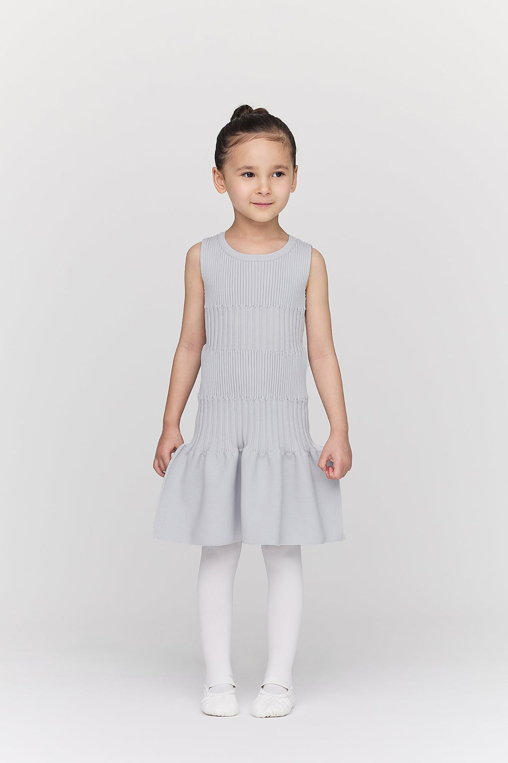 SOFT FLUTED KID SLEEVELESS DRESS