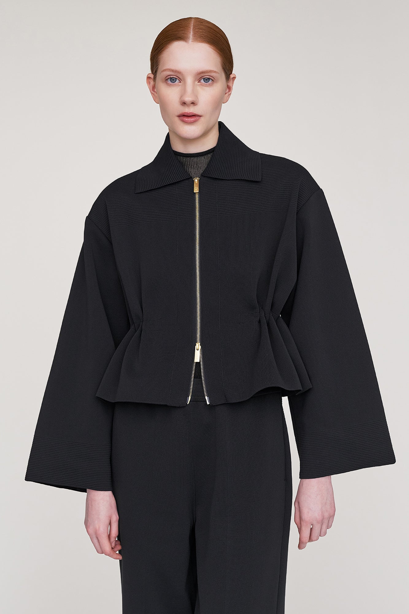 MILAN  STAND FALL COLLAR ZIP BLOUSON