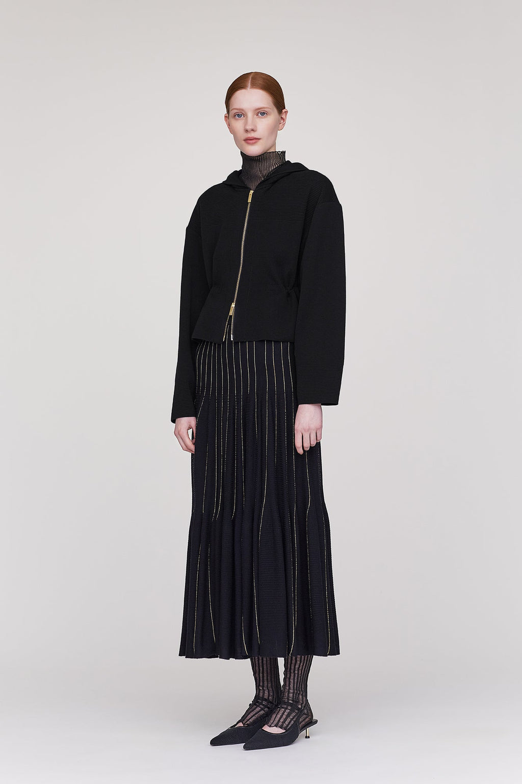 WOOL CASCADES GLITTER SKIRT