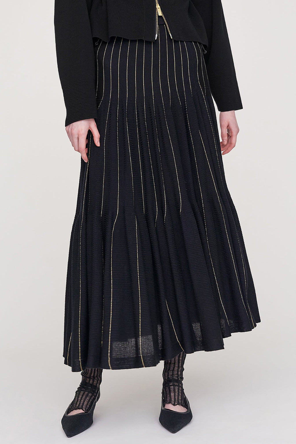 WOOL CASCADES GLITTER SKIRT