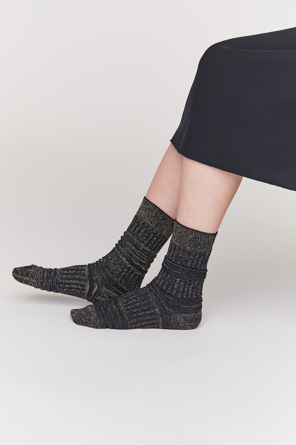 GARTER RIB GLITTER SOCKS