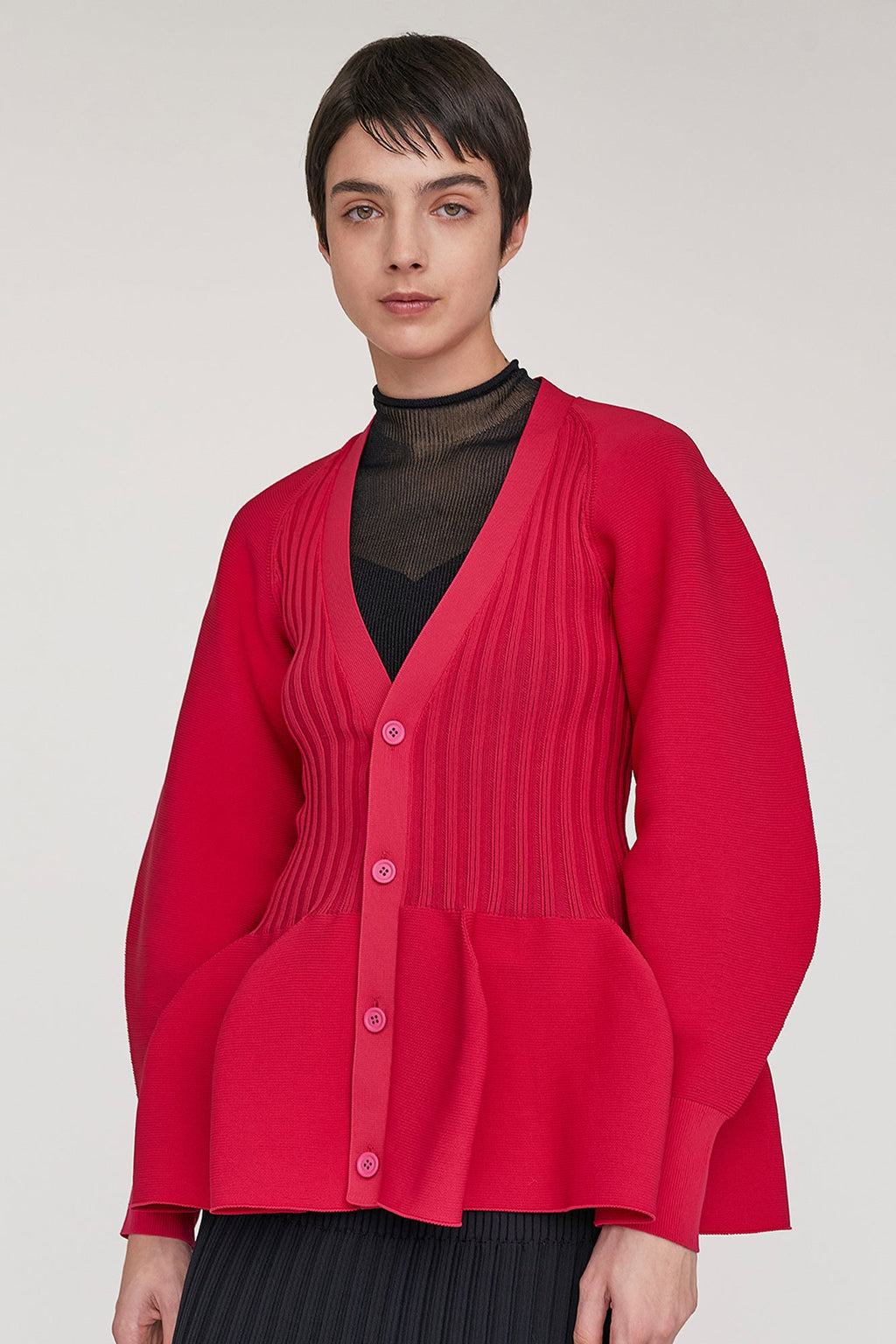 POTTERY PUFF SLEEVE CARDIGAN