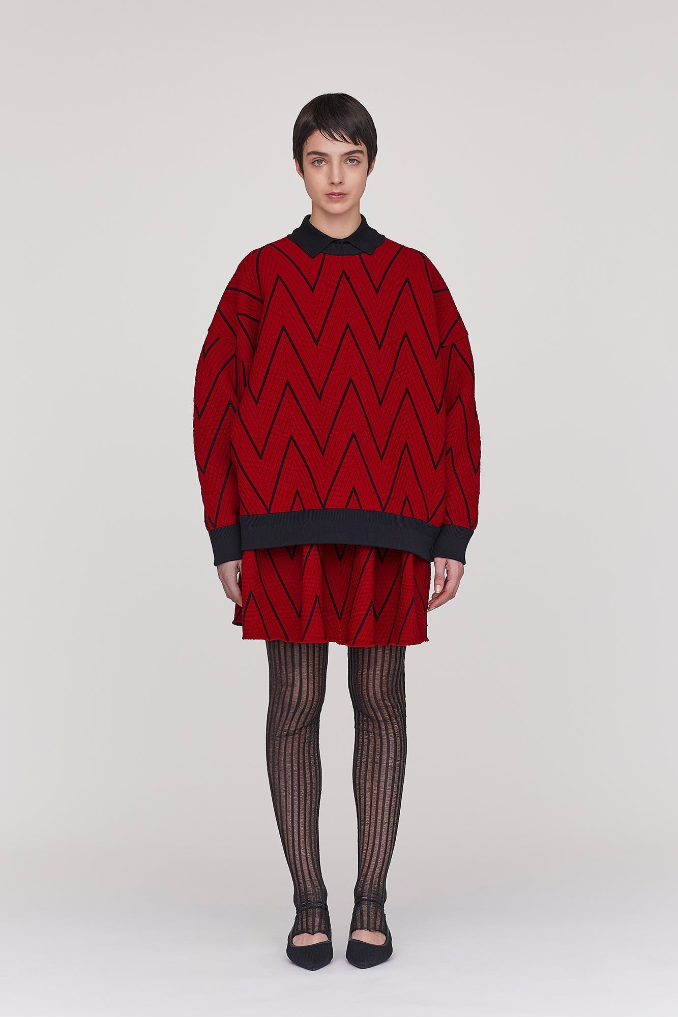 POTTERY HERRINGBONE MINI SKIRT